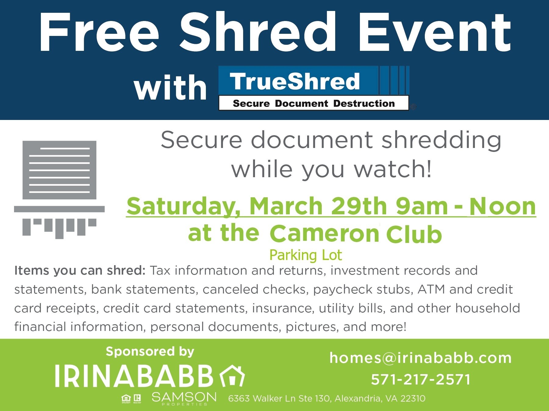 CS eblast ad shred event